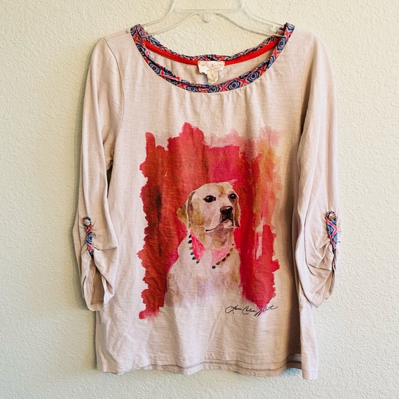 Anthropologie Tops - Anthro Meadow Rue Walcott Dog Tee Size Small